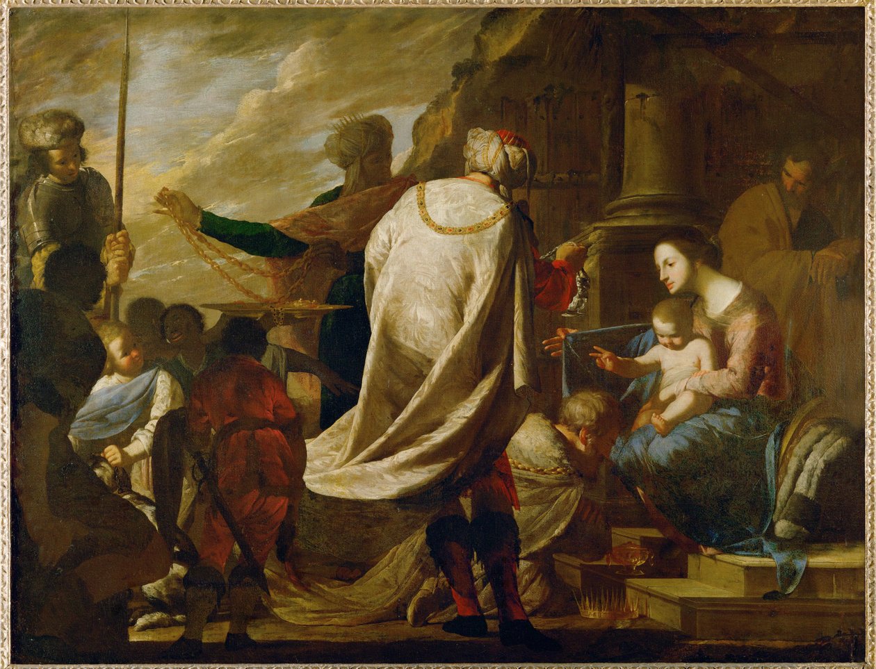 La Adoración de los Reyes Magos ... (pintura sobre lienzo) de Bernardo Cavallino