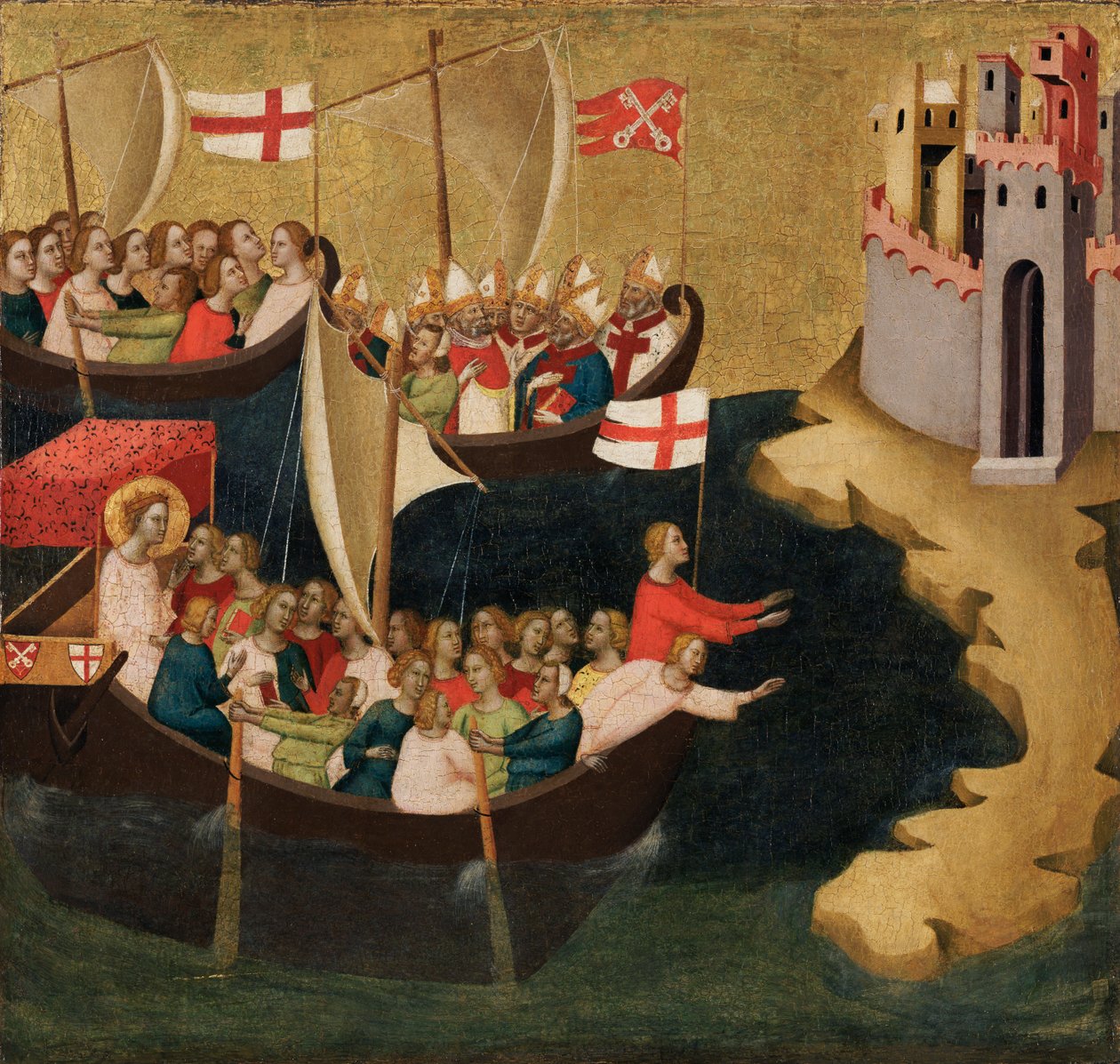 Llegada de Santa Úrsula a Colonia, c.1333 de Bernardo Daddi
