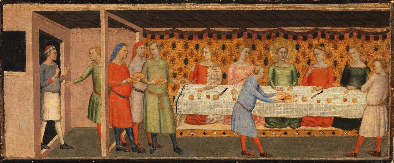Banquete de bodas de santa Cecilia de Bernardo Daddi