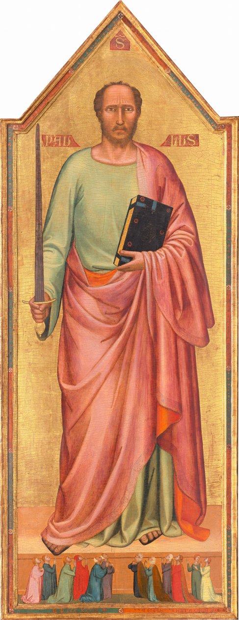 San Pablo y un grupo de adoradores de Bernardo Daddi