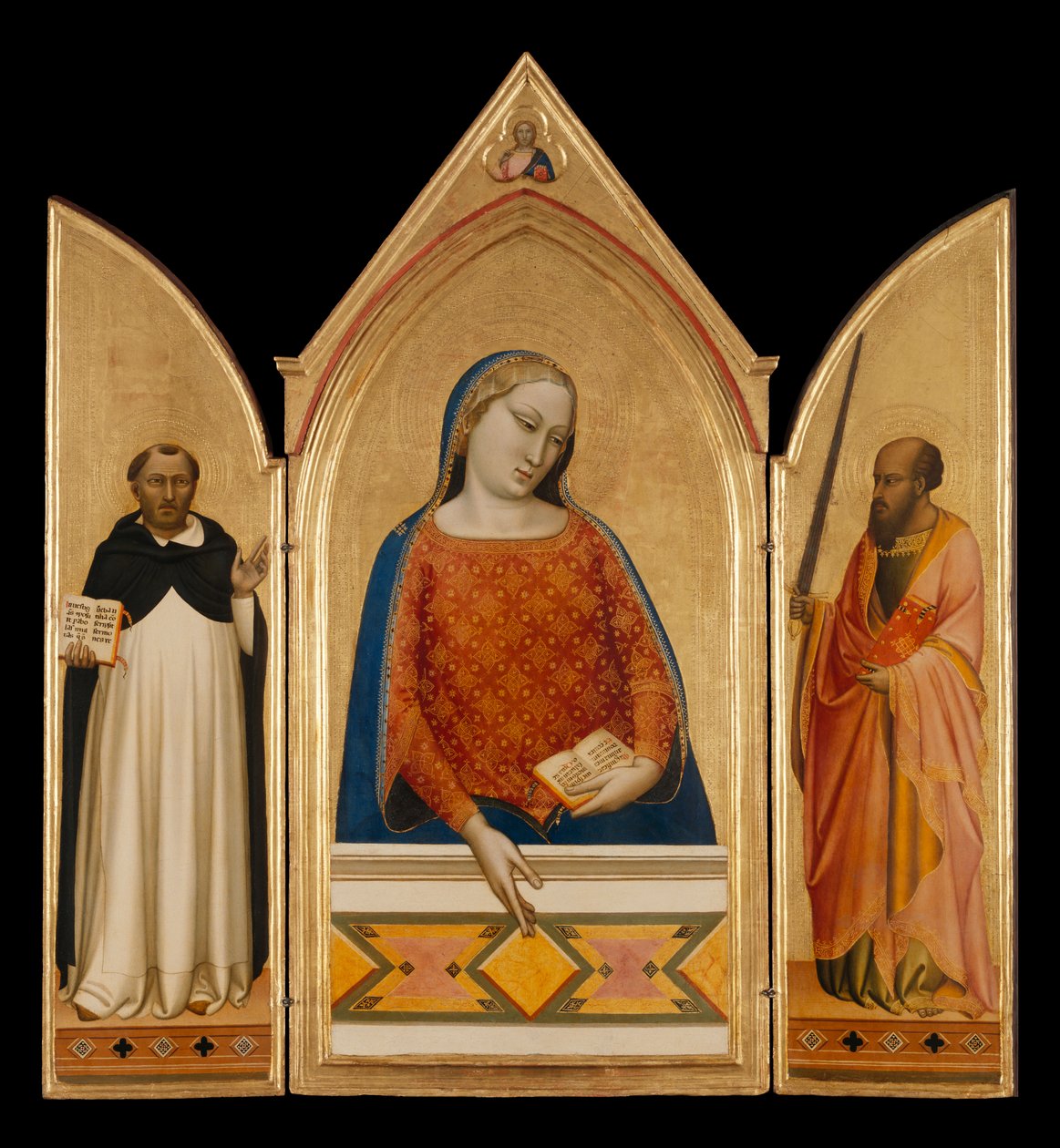 La Virgen María con los santos Tomás de Aquino y Pablo de Bernardo Daddi