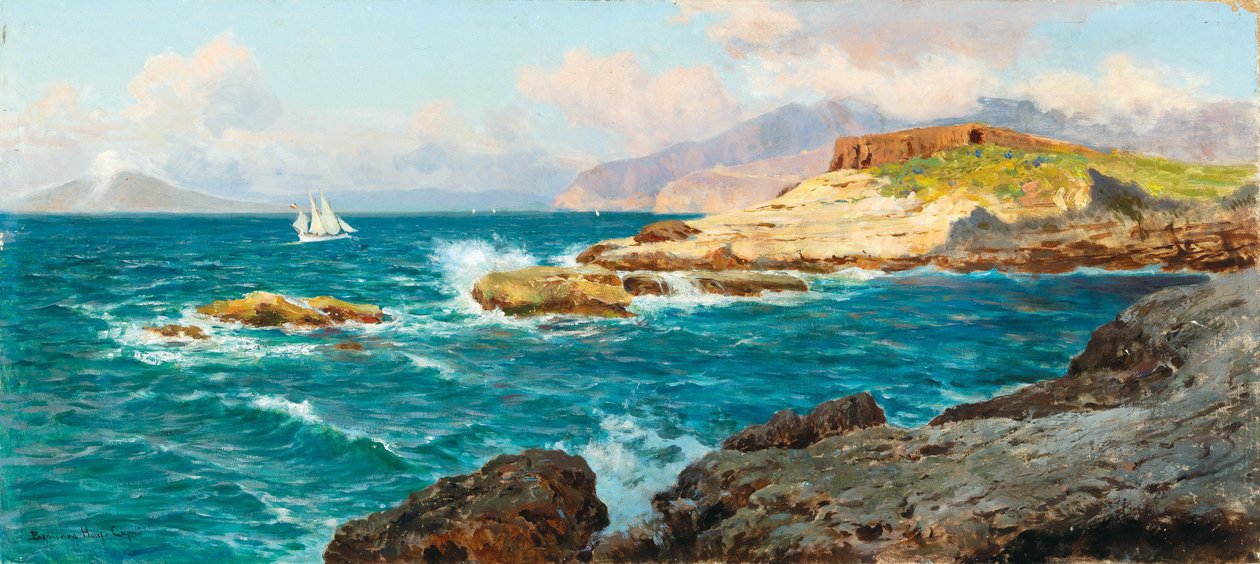 Alemán: Veleros frente a la costa de Capri de Bernardo Hay