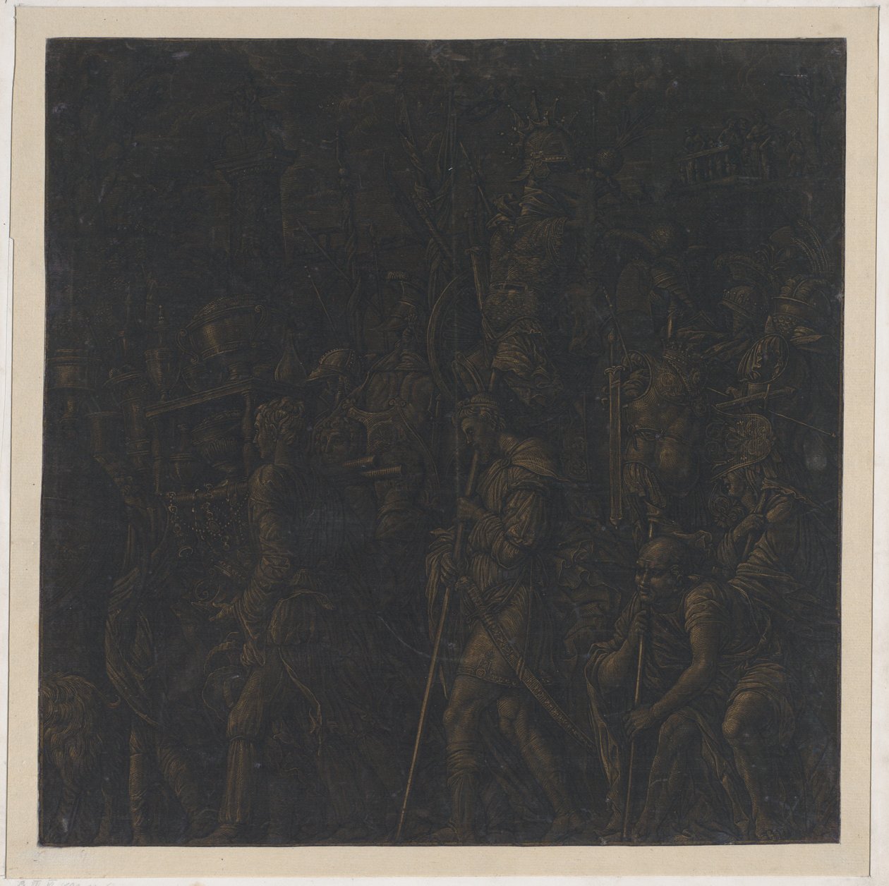 Hoja 8 de Los Triunfos de César, después de Mantegna, 1599 de Bernardo Malpizzi