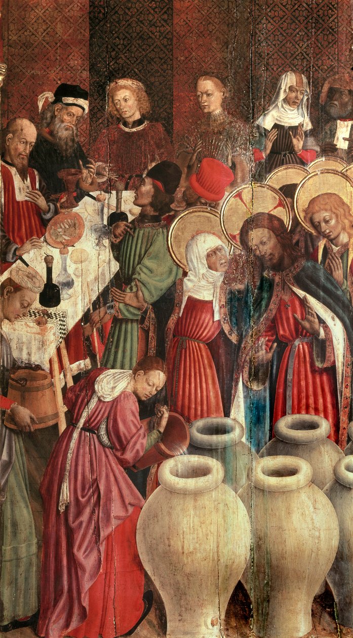 Retablo de la Transfiguración, detalle de la boda de Caná de Bernardo Martorell