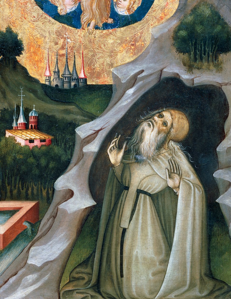 Ermitaño en éxtasis (detalle) de Bernardo Martorell