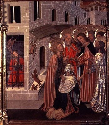 La curación del poseído, panel de la predela del Retablo de la Transfiguración de Bernardo Martorell