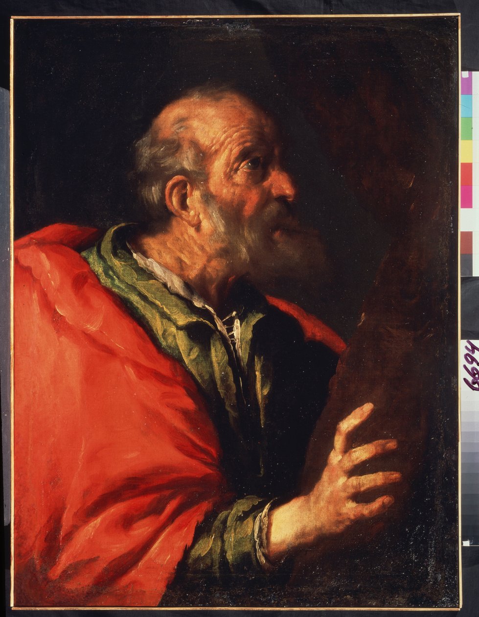Cabeza de un anciano, apóstol Pedro? de Bernardo Strozzi