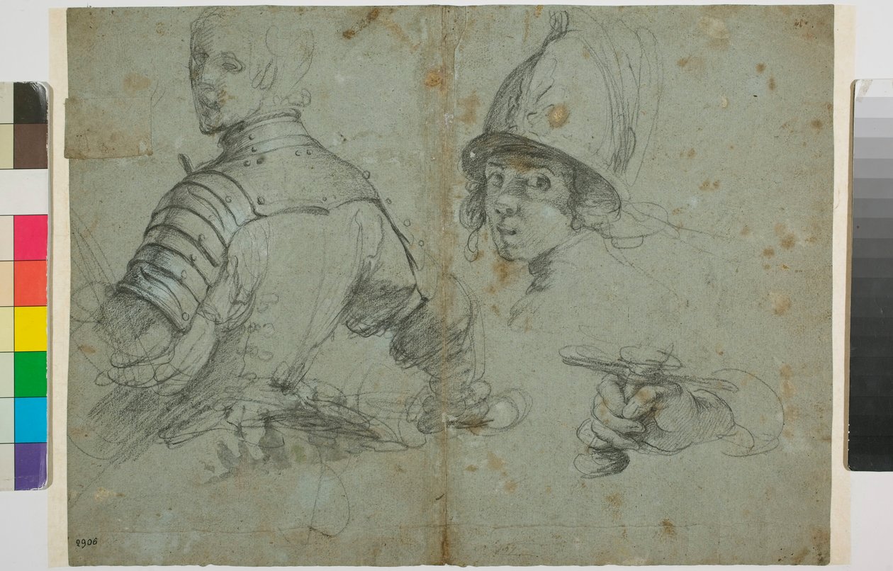 Estudio de joven en armadura de Bernardo Strozzi