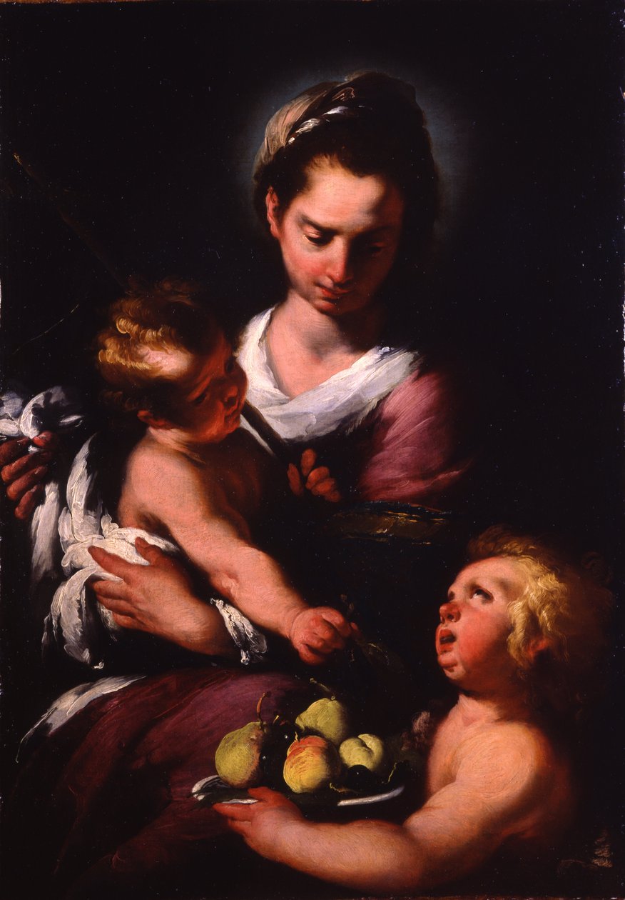 La Virgen y el Niño con el Niño San Juan de Bernardo Strozzi
