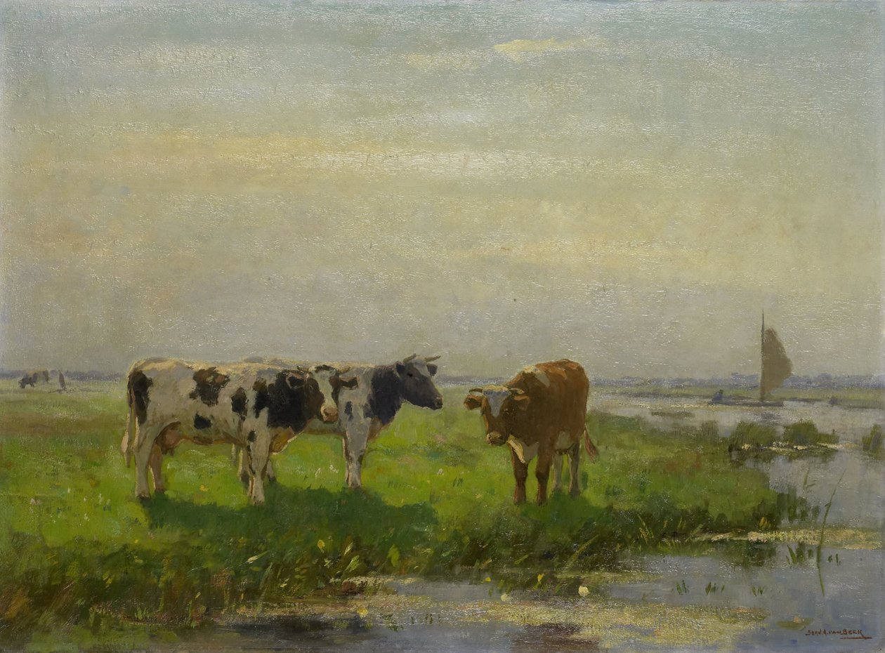Vacas en el prado de Bernardus Antonie van Beek