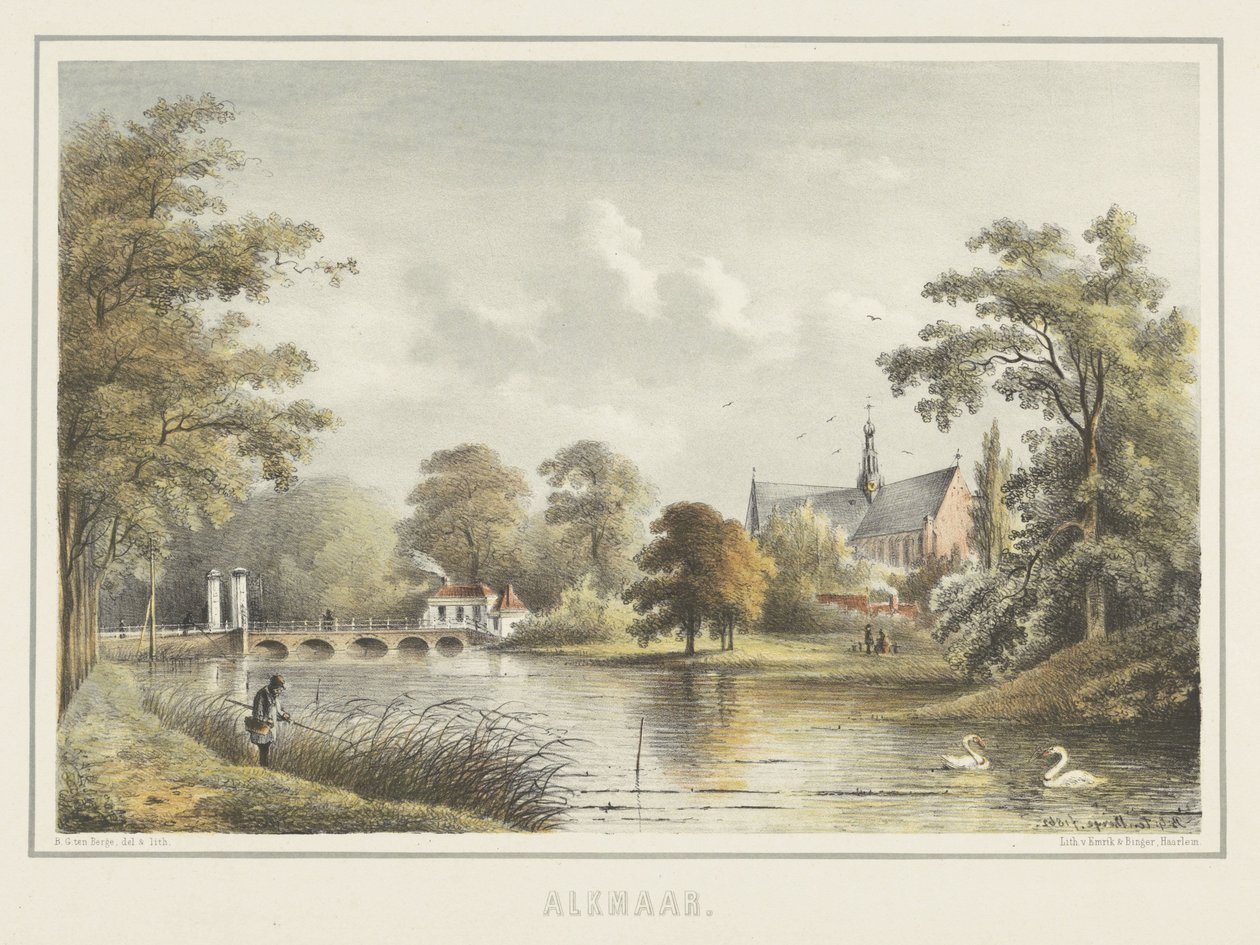 Vista de Alkmaar con la Grote Kerk de Bernardus Gerardus ten Berge
