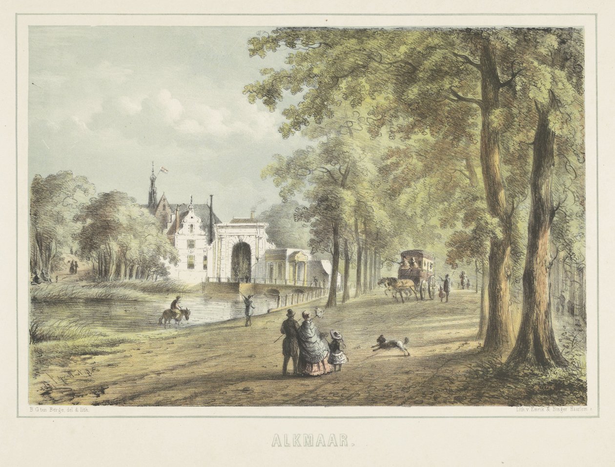 Cara en Alkmaar con la Laurenskerk de Bernardus Gerardus ten Berge