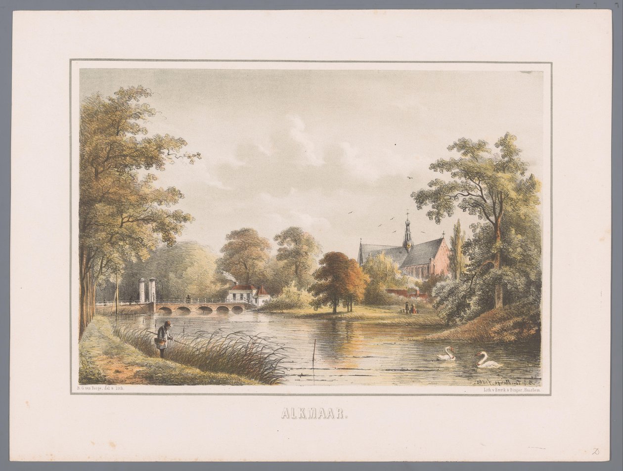 Paisaje urbano en Alkmaar Alkmaar (título de la serie sobre el objeto) de Bernardus Gerardus ten Berge