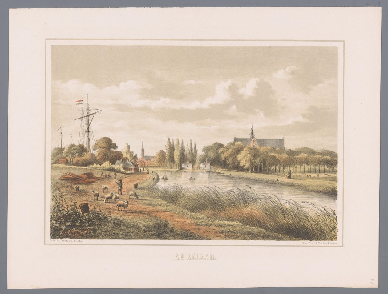 Paisaje urbano en Alkmaar Alkmaar (título de la serie sobre el objeto) de Bernardus Gerardus ten Berge