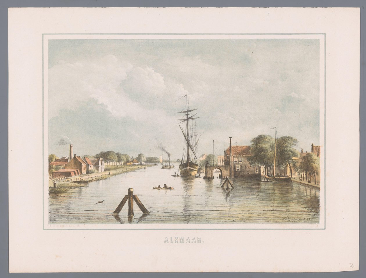 Paisaje urbano en Alkmaar Alkmaar (título de la serie sobre el objeto) de Bernardus Gerardus ten Berge