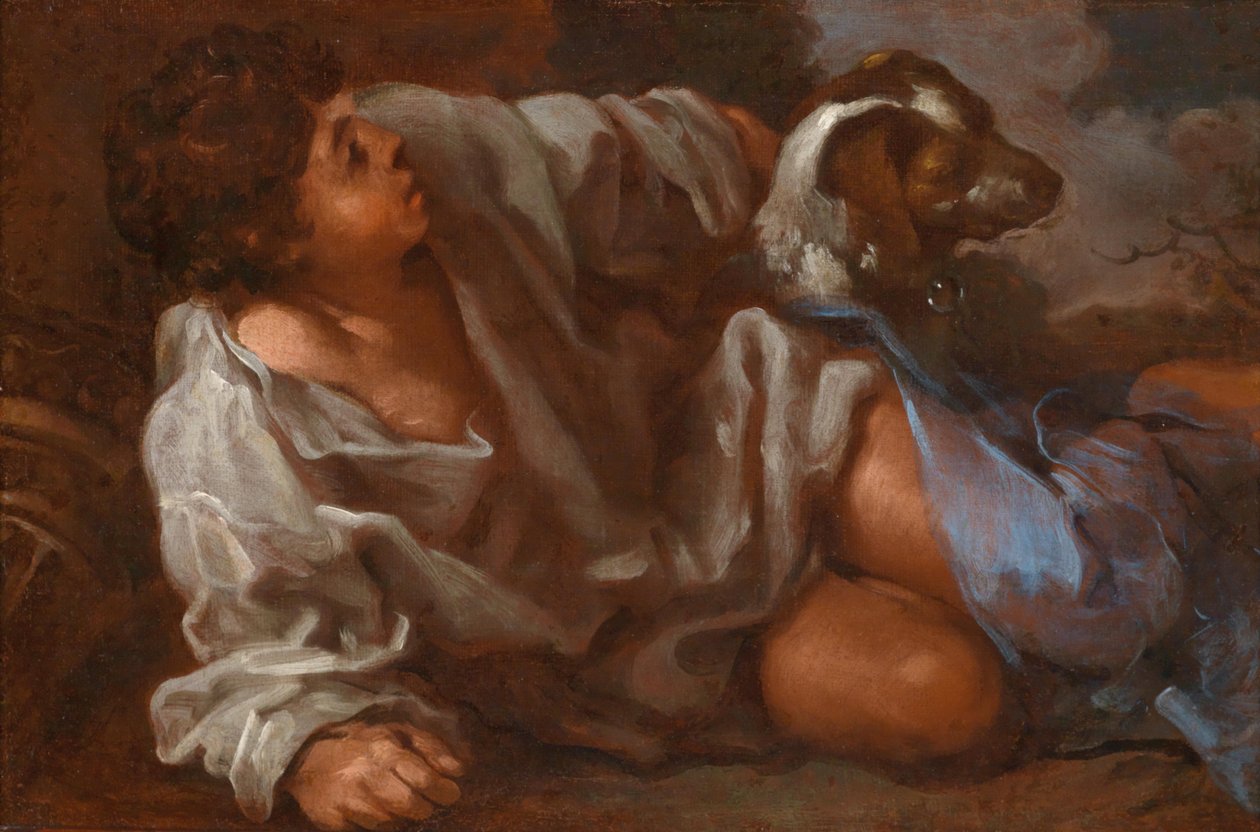 Joven con perro de Bernhard Keil