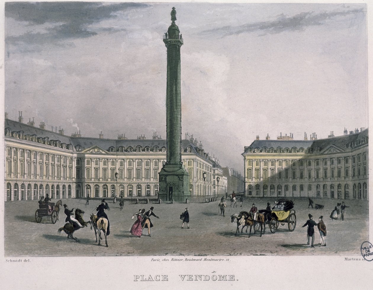 Place Vendome, 1832 de Bernhard Schmidt