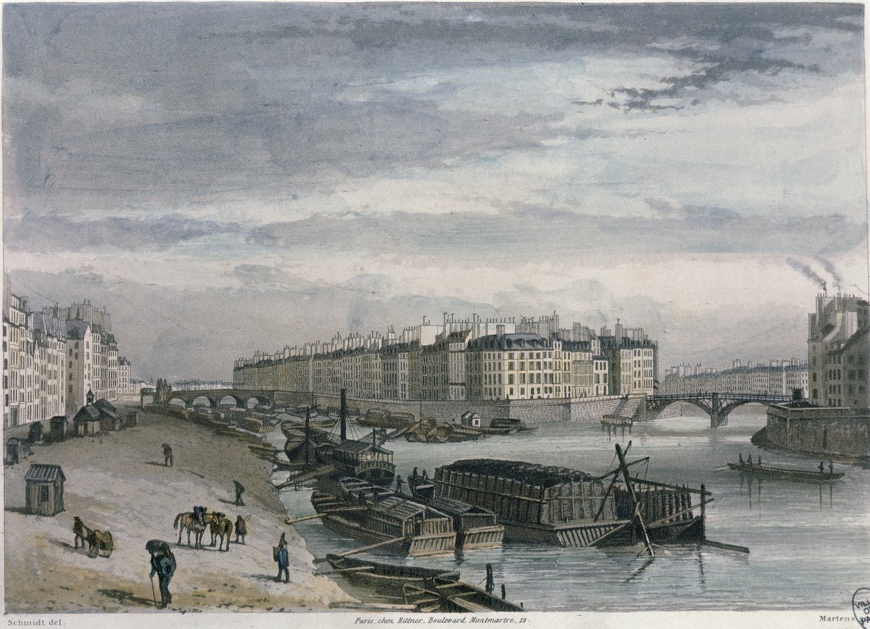 La Isla Saint-Louis, 1832 de Bernhard Schmidt