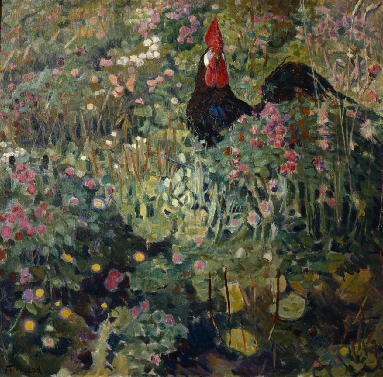 El gallo (óleo sobre lienzo) de Bernhard Dorotheus Folkestad