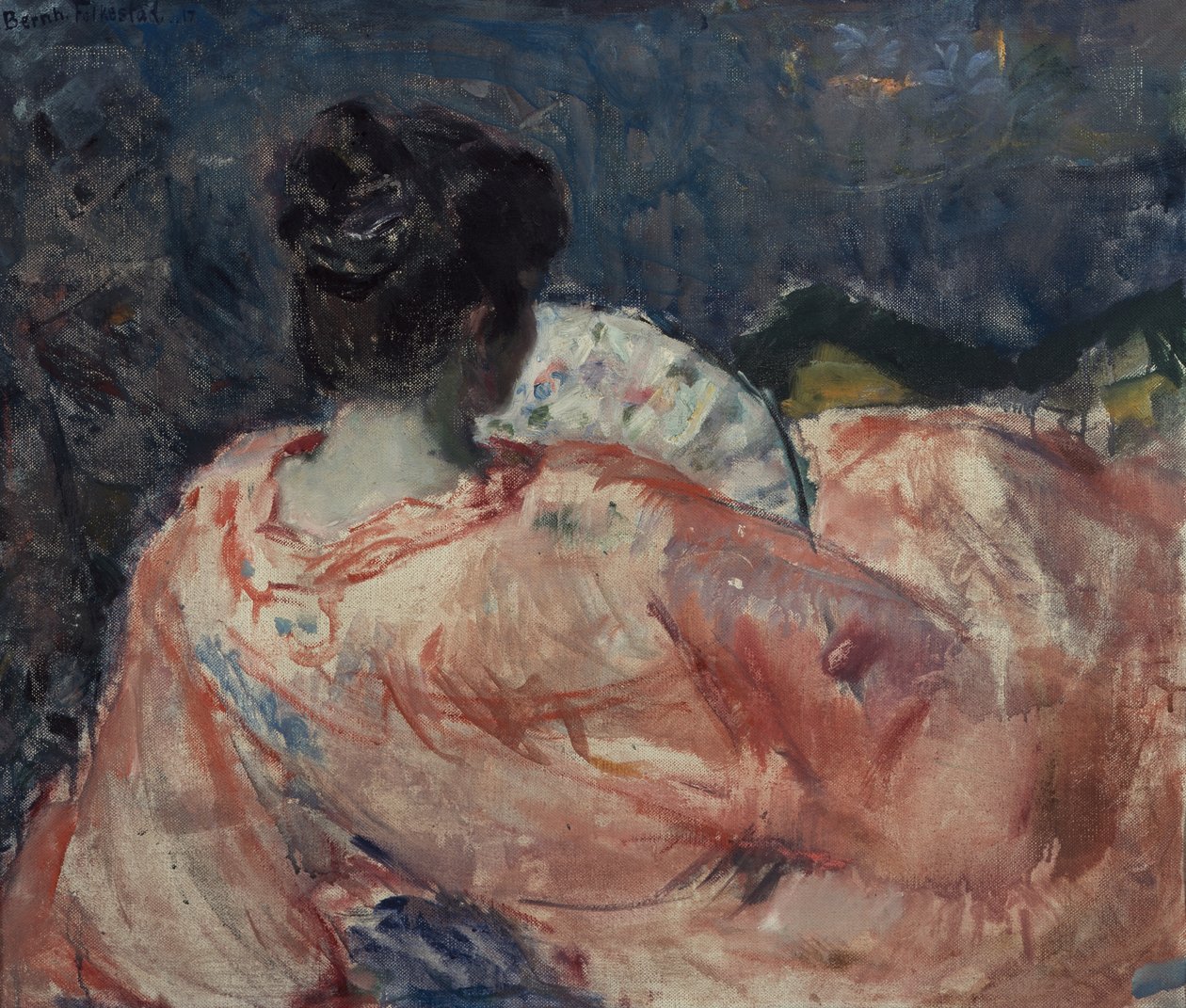 Mujer con abanico de Bernhard Dorotheus Folkestad