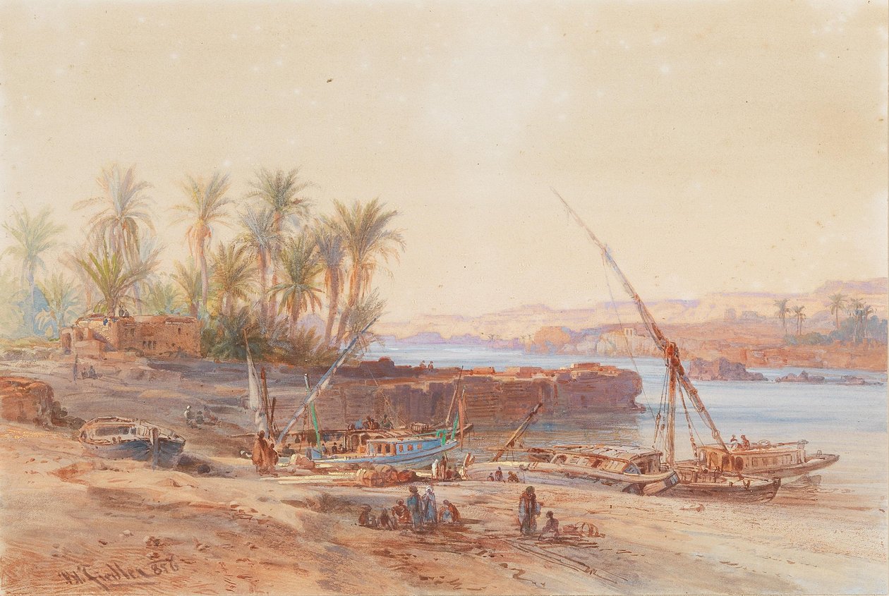 Barcos fluviales en el Nilo de Bernhard Fiedler