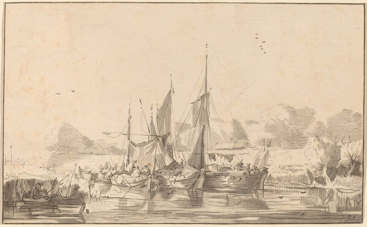 Canal en Utrecht, 1771, publicado 1787 de Bernhard Schreuder