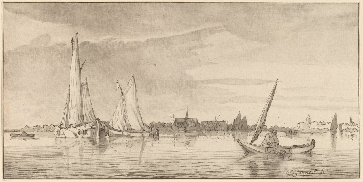 Río con ciudad de Bernhard Schreuder