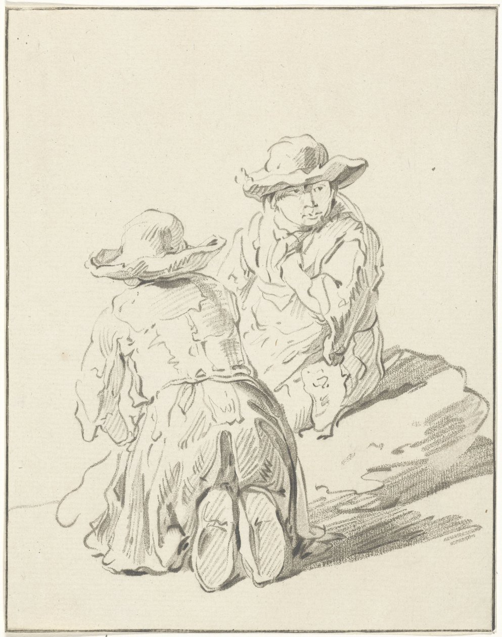 Dos chicos sentados en el suelo de Bernhard Schreuder