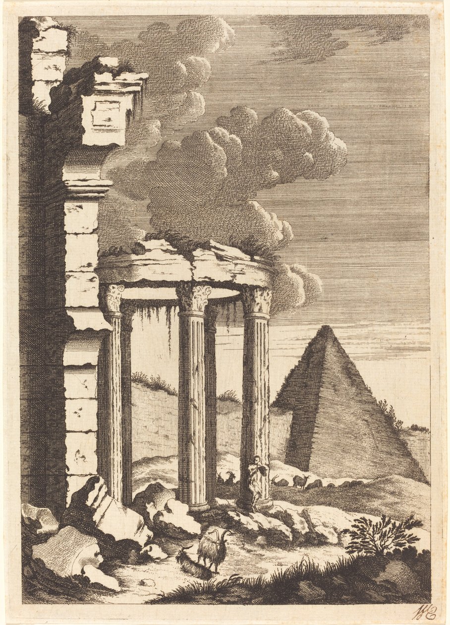 Cabras ante Ruinas y una Pirámide de Bernhard Zaech after Jonas Umbach