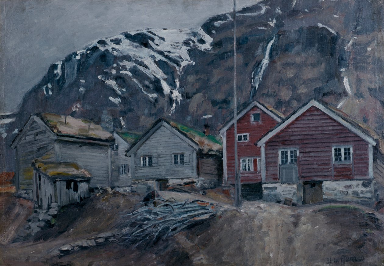 Casas antiguas en Hyen de Bernt Wilhelm Tunold