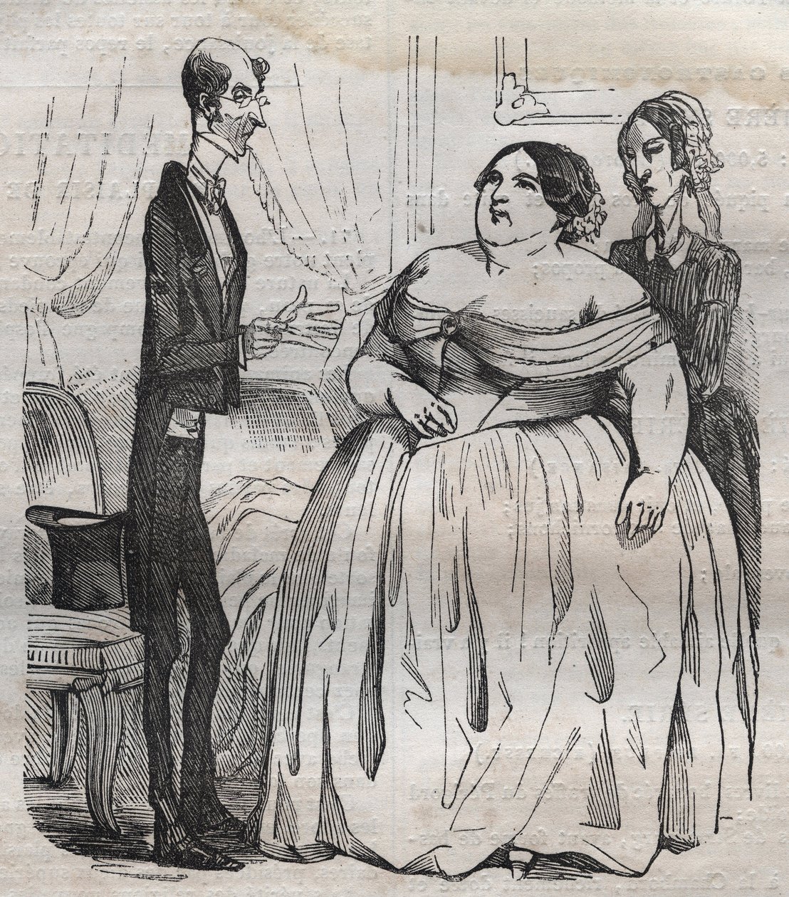 Los Gourmands - la obesidad y la delgadez - grabado en “La Fisiología del gusto” por Jean Anthelme Brillat Savarin (Brillat-Savarin) de Bertall