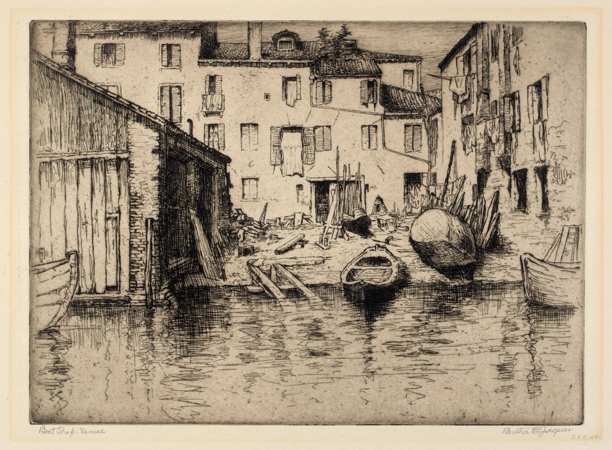 Tienda de barcos, Venecia de Bertha E. Jaques