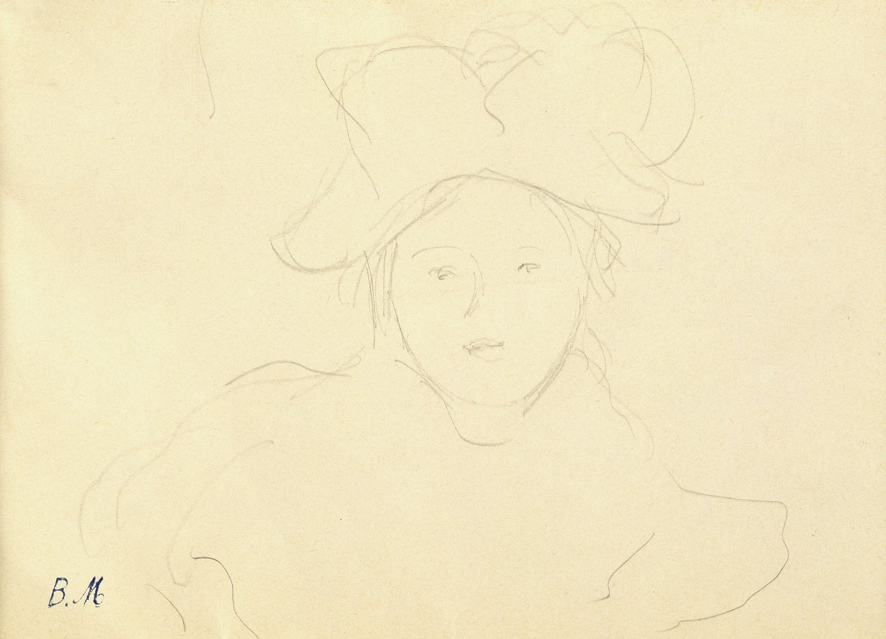 Chica con sombrero, 1889 de Berthe Morisot