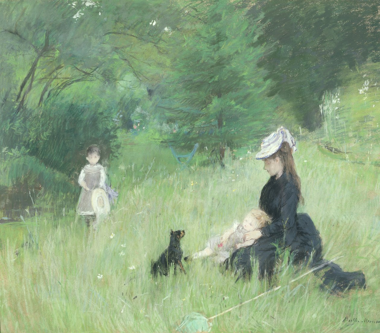 En un parque, c.1874 de Berthe Morisot