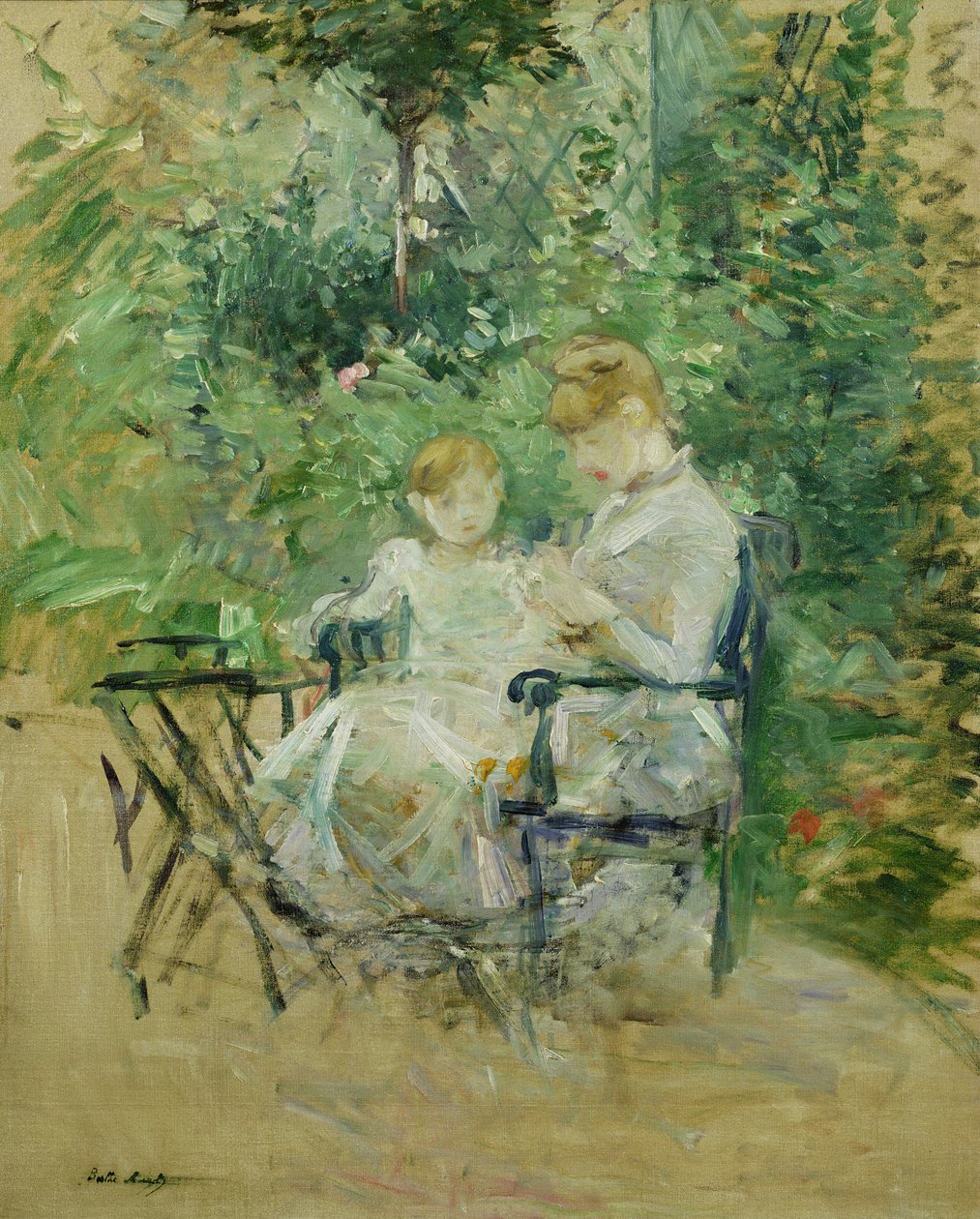 En el jardín, c.1885 de Berthe Morisot