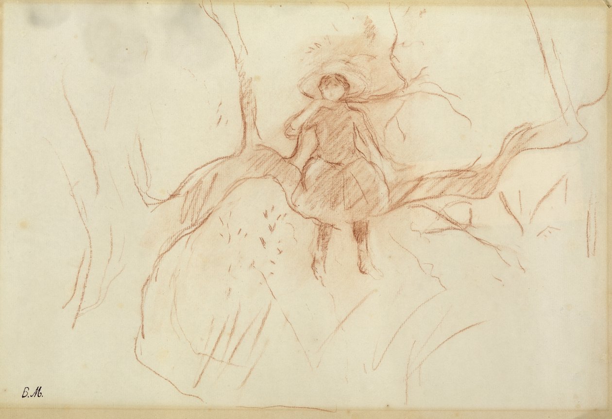 Posado en el árbol, 1889 de Berthe Morisot
