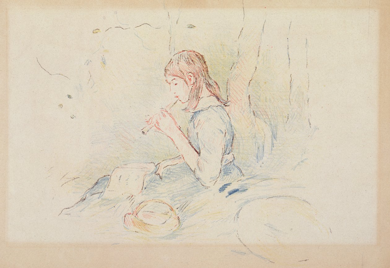 El flautista, 1890 de Berthe Morisot