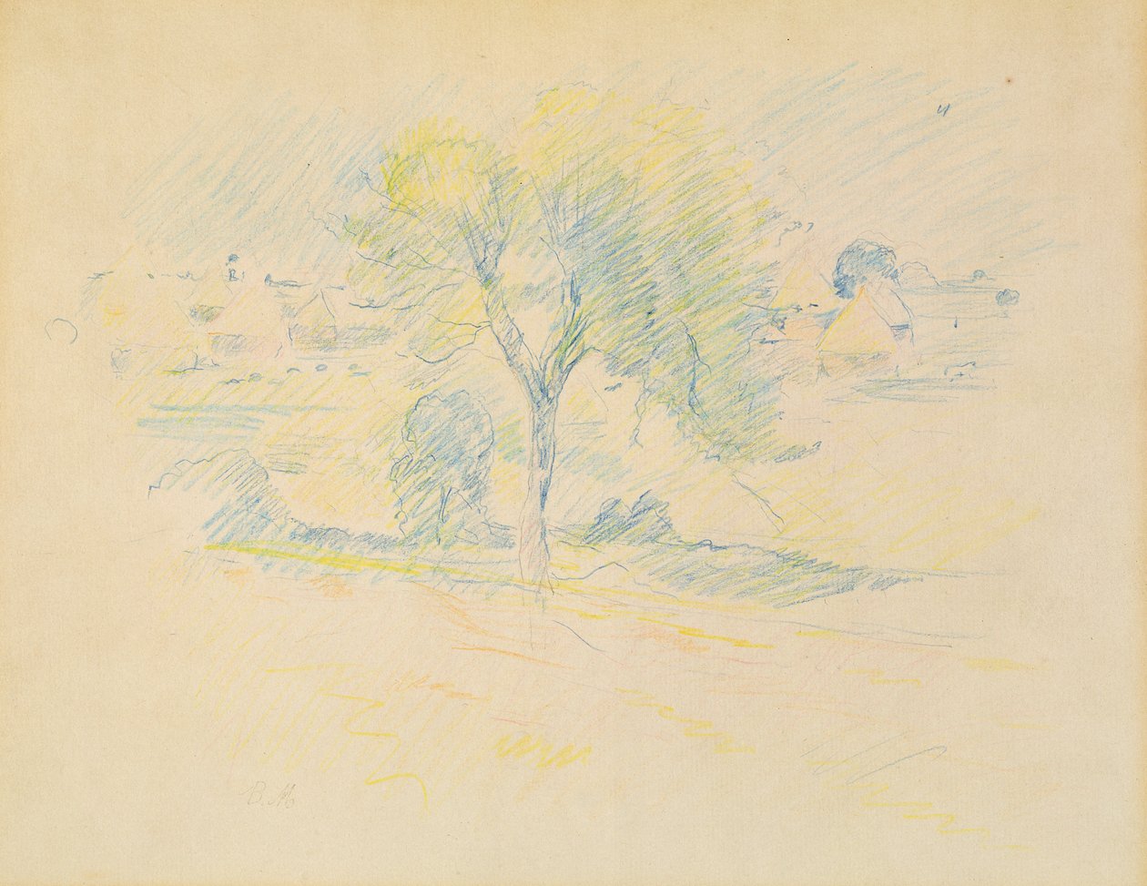 Árboles y piedras de molino, 1883 de Berthe Morisot