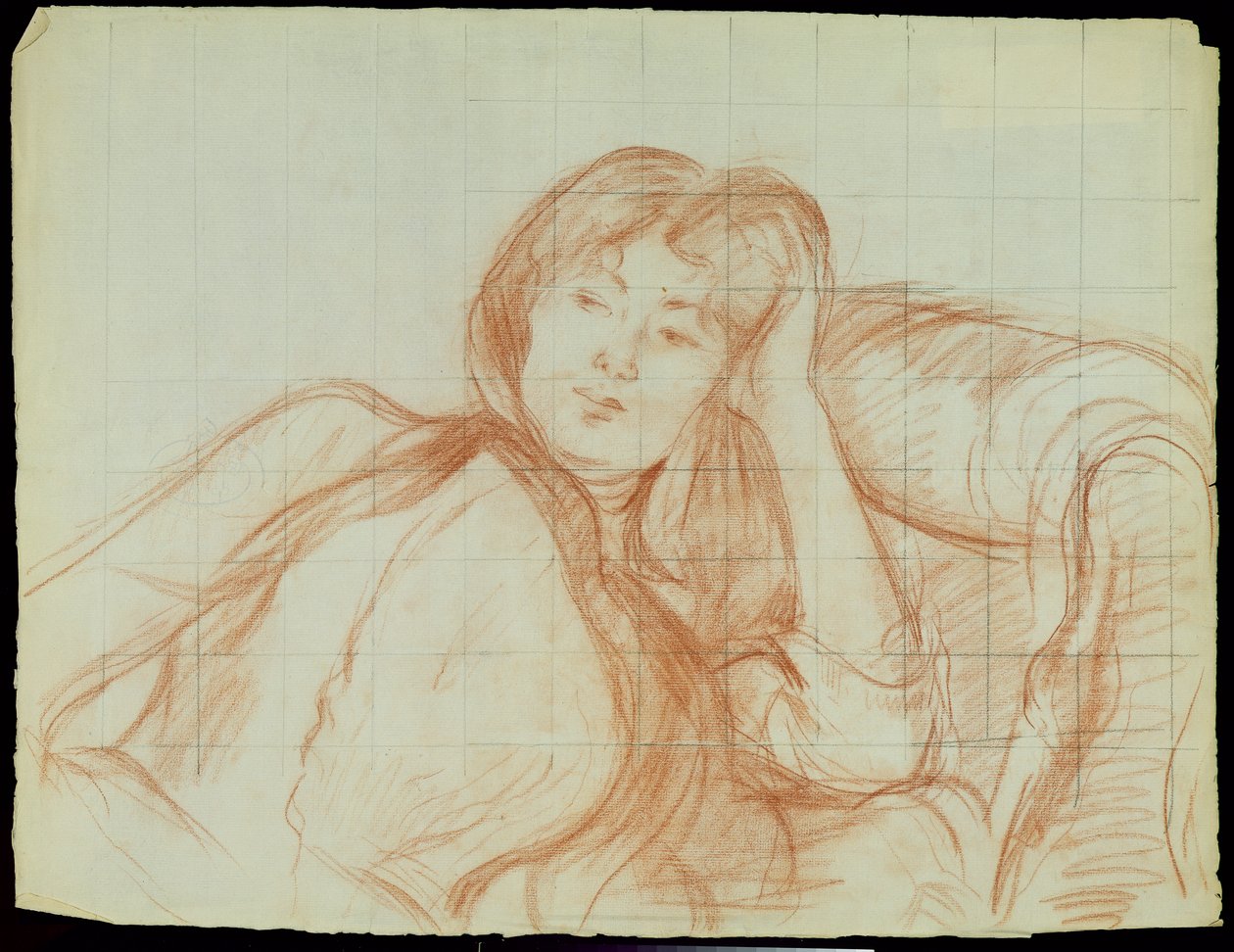 Niña joven apoyada en su codo, 1887 de Berthe Morisot