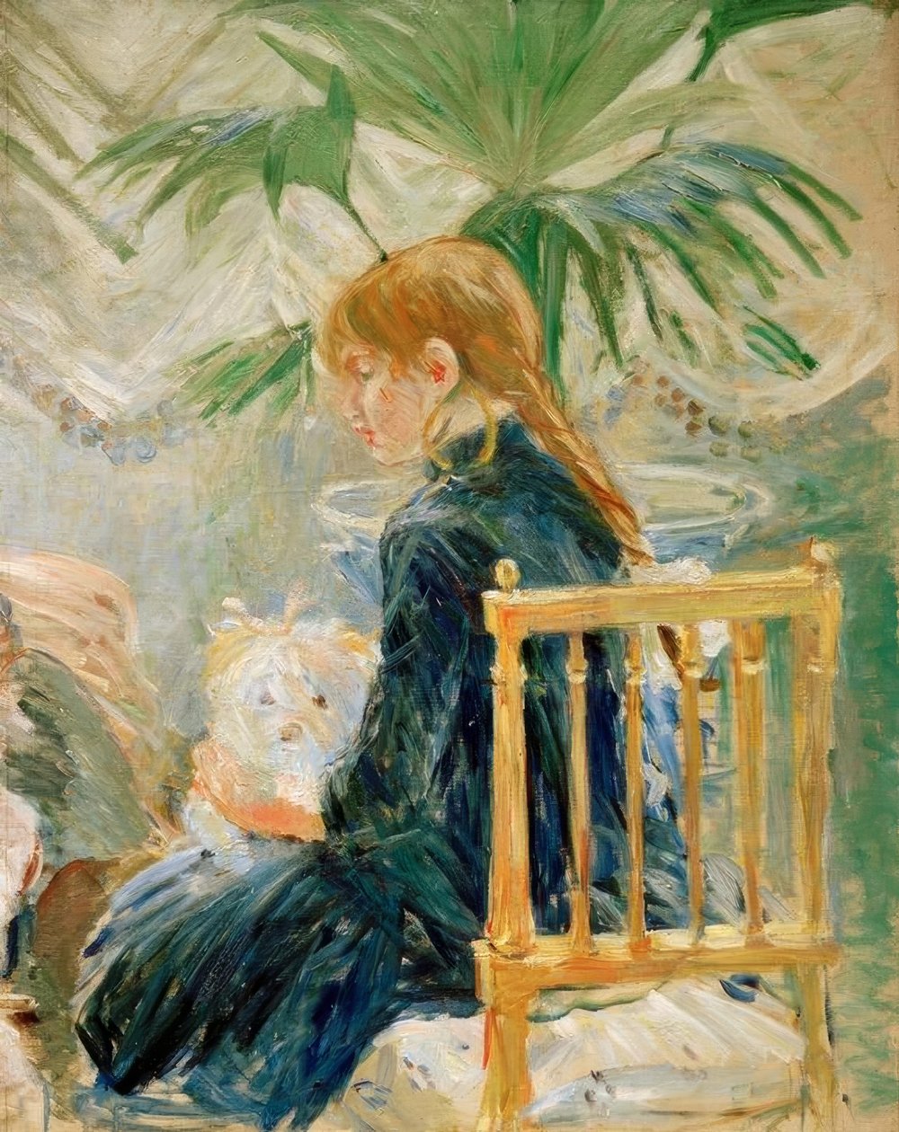 Niña con perro (segundo fragmento) de Berthe Morisot