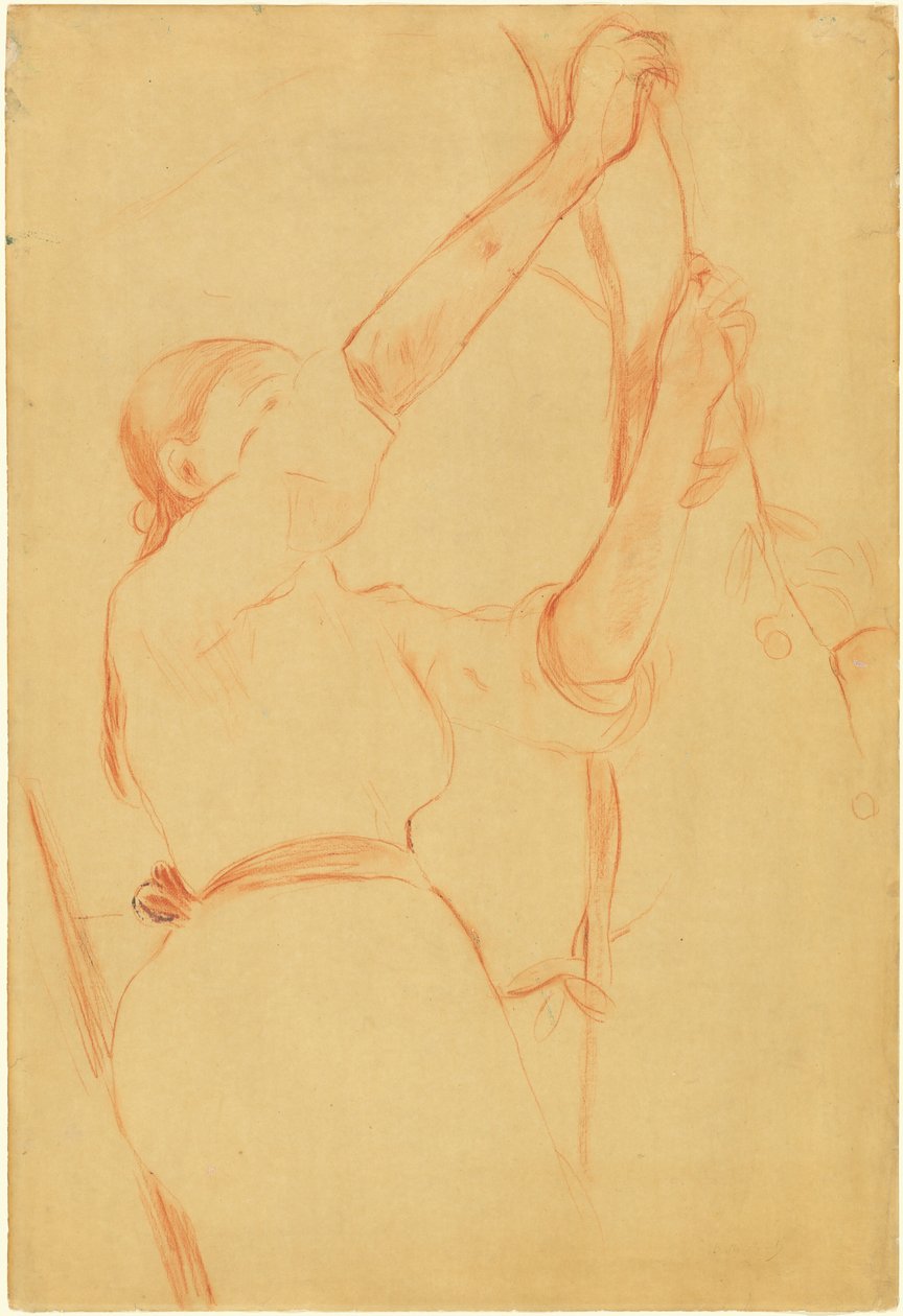 Niña recogiendo cerezas de Berthe Morisot