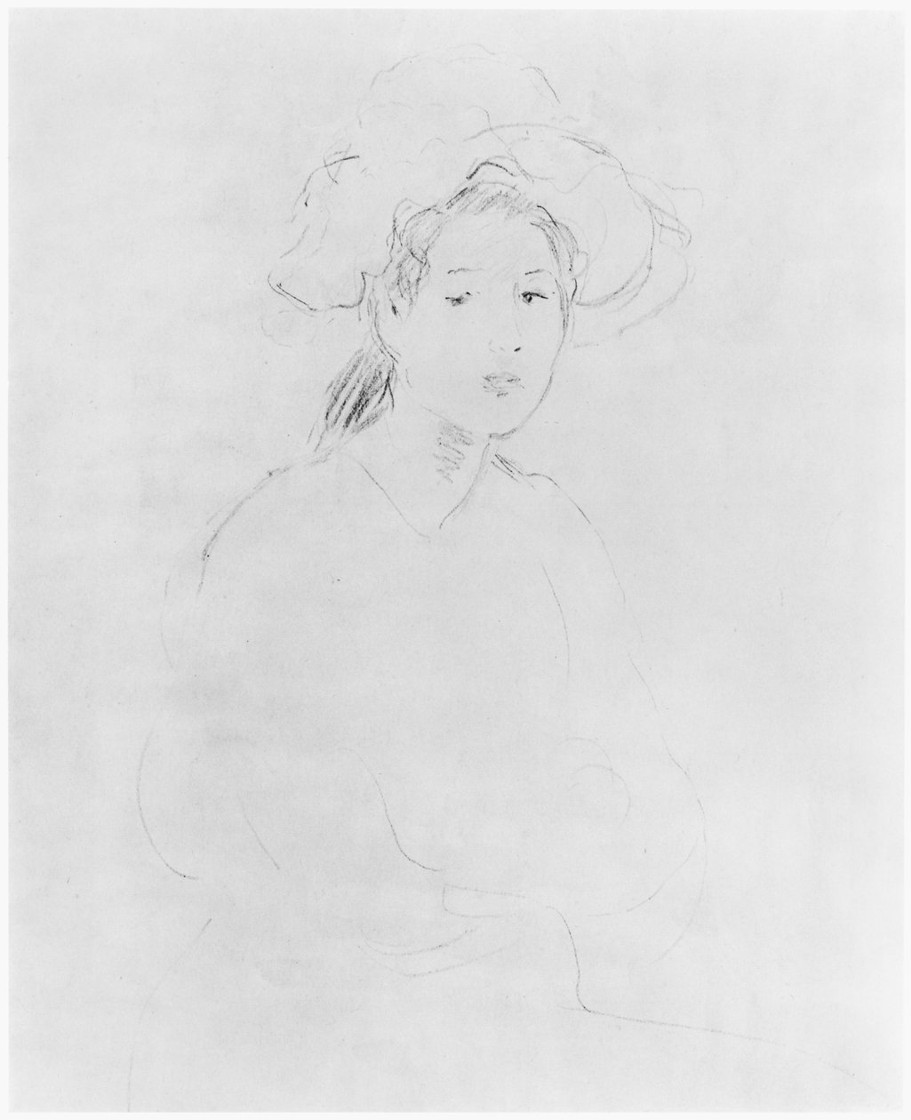 Cabeza de una mujer (Verso) 1893 de Berthe Morisot