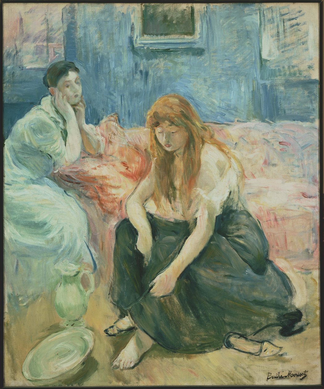 Jóvenes mujeres en su tocador (título dado por la artista) de Berthe Morisot