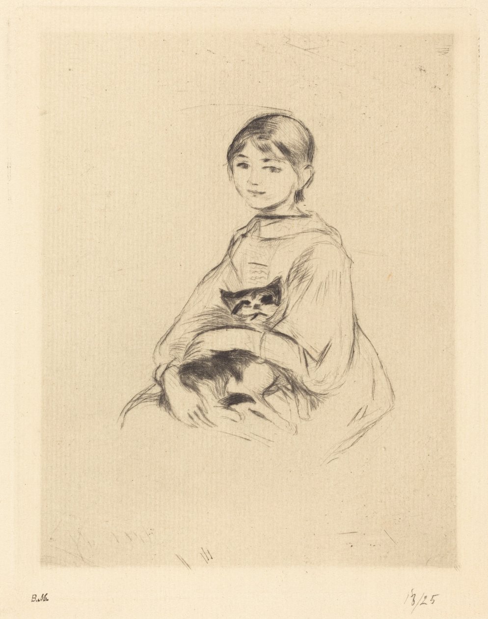 Julie Manet con un gato en brazos de Berthe Morisot
