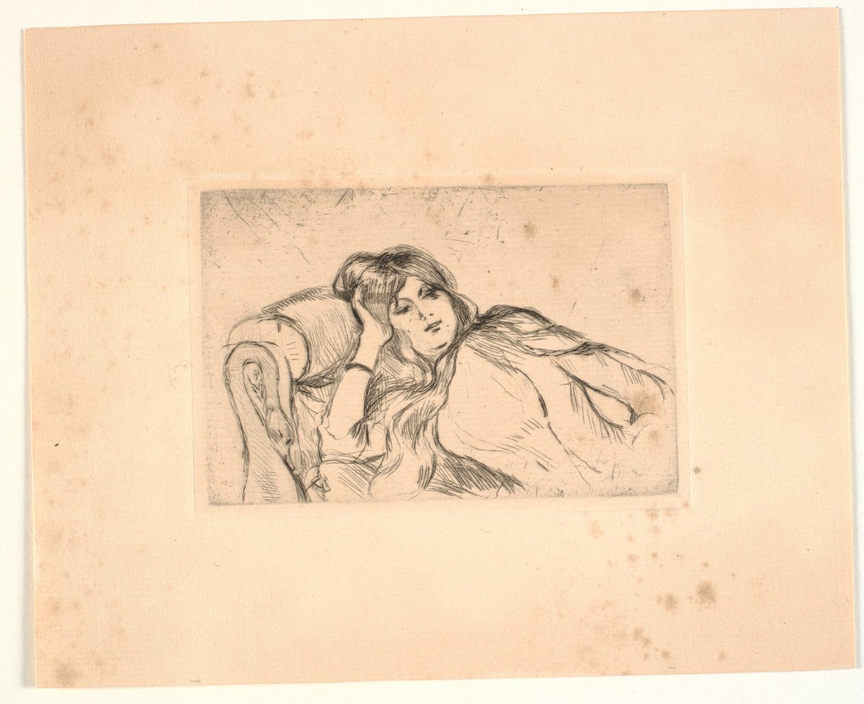 Mujer acostada en un sofá (Jeanne-Marie) de Berthe Morisot