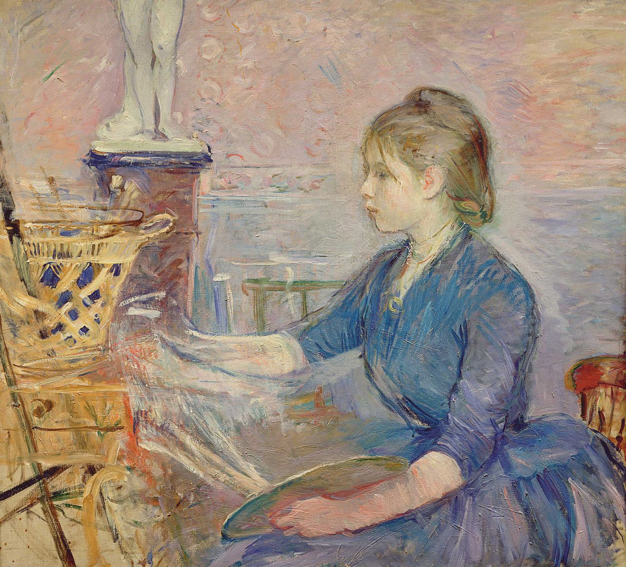 Paule Gobillard pintando, 1887 de Berthe Morisot