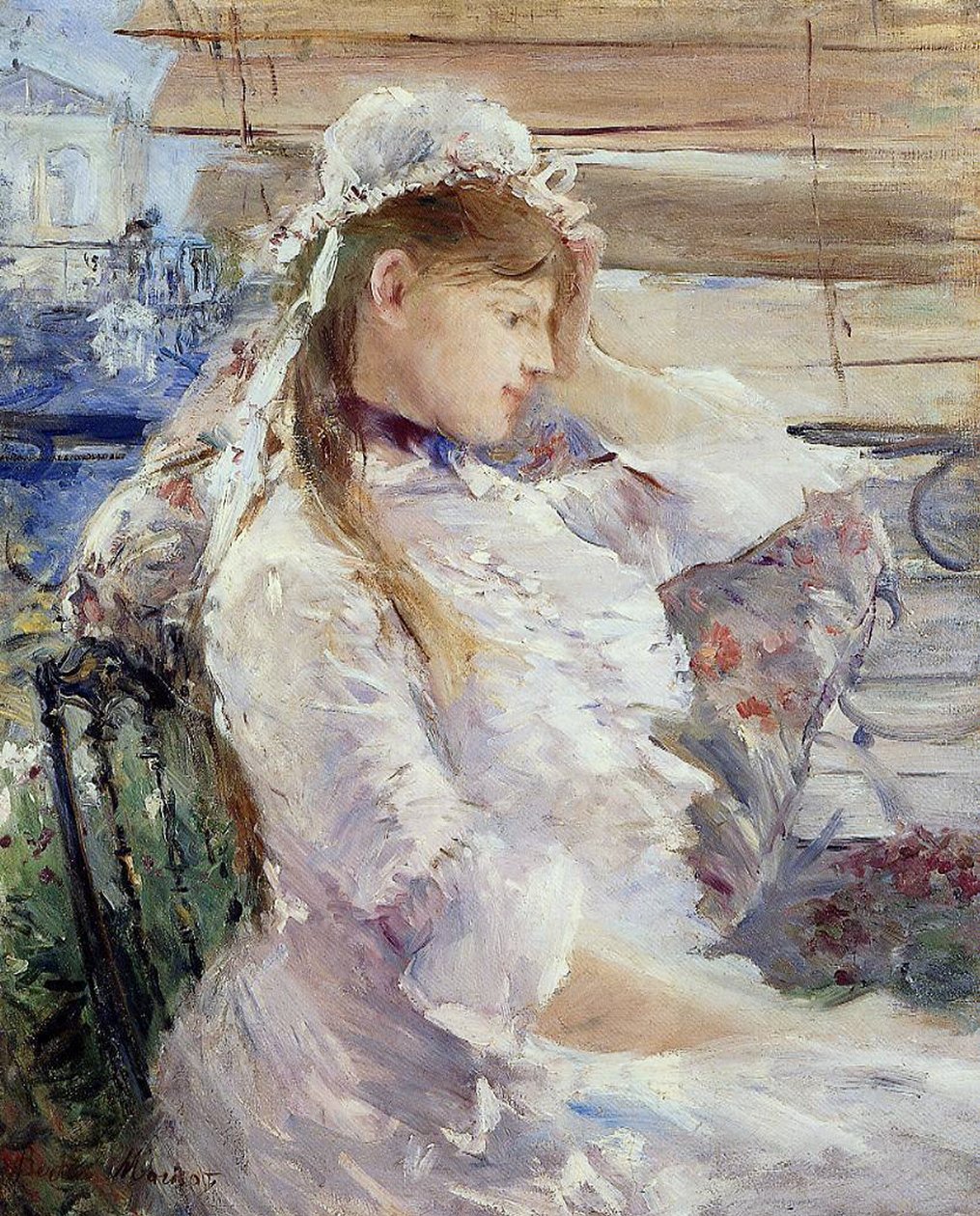 Perfil de una joven sentada de Berthe Morisot