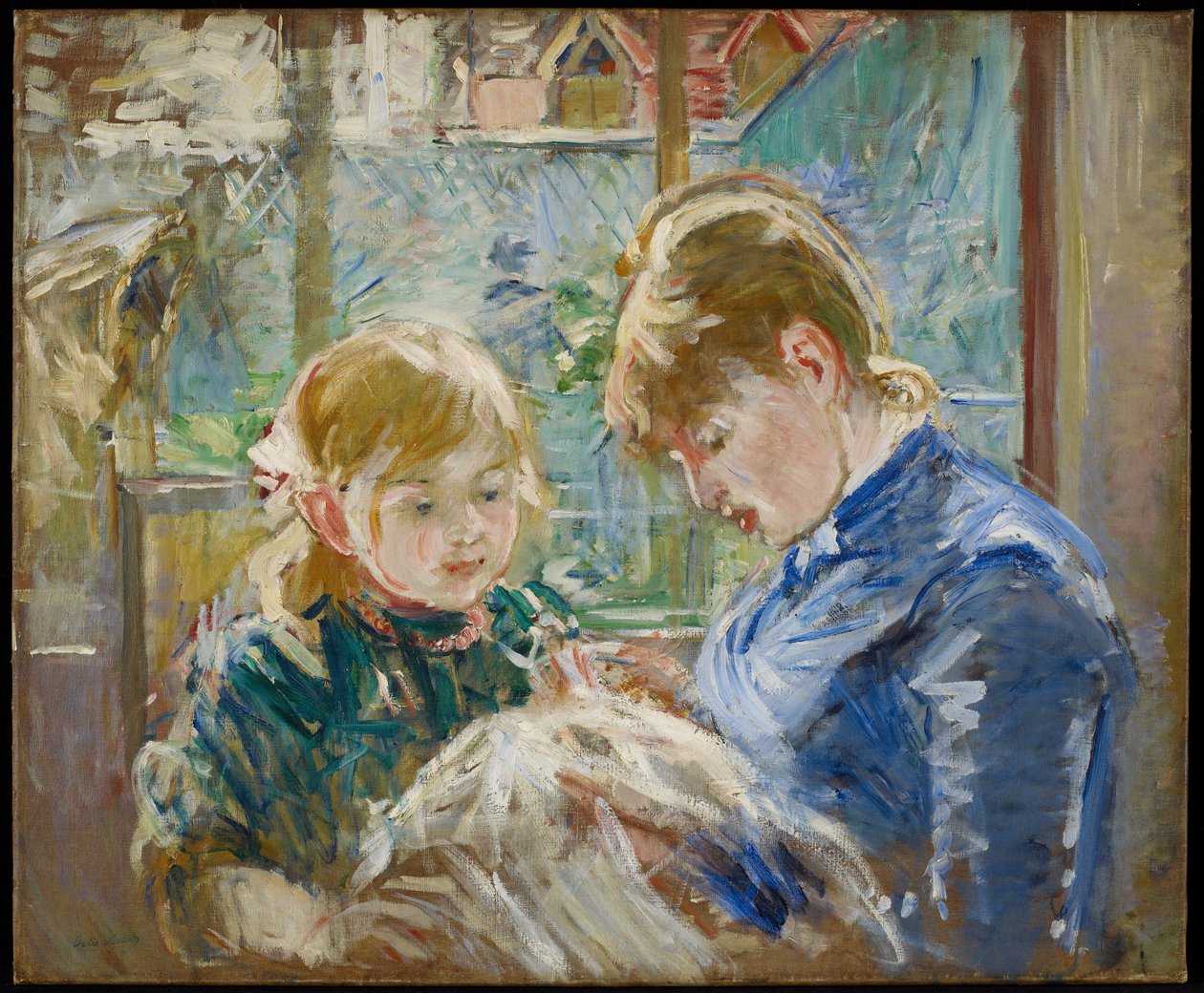 La hija de la artista, Julie, con su niñera de Berthe Morisot