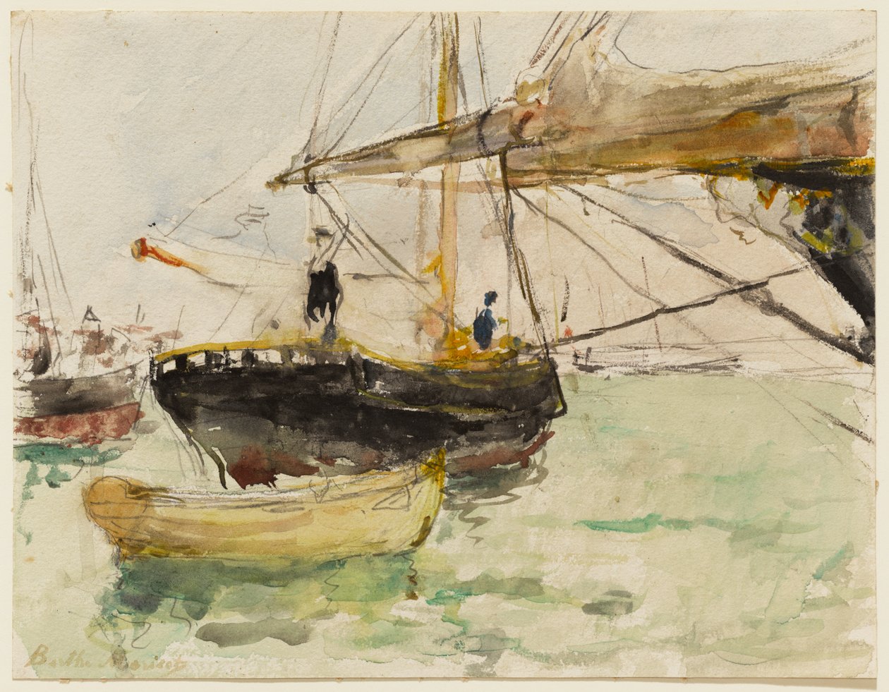 La proa de un yate de Berthe Morisot