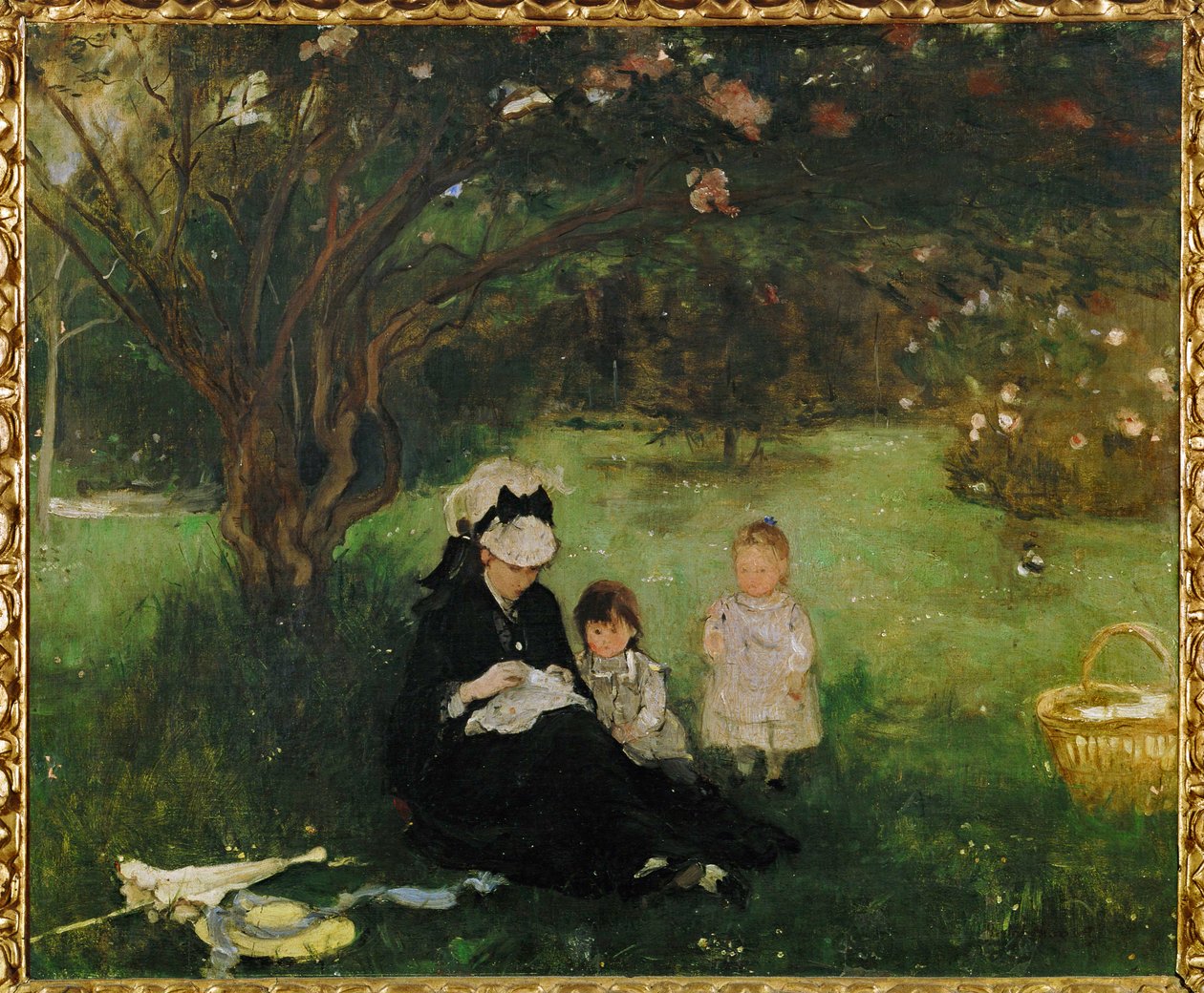 Las lilas de Maurecourt (pintura sobre lienzo) de Berthe Morisot